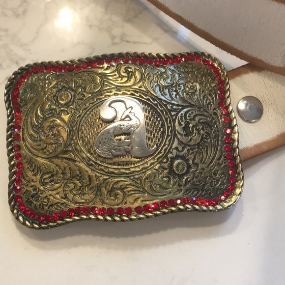 Leather initial “A” belt - Picture 2 of 9
